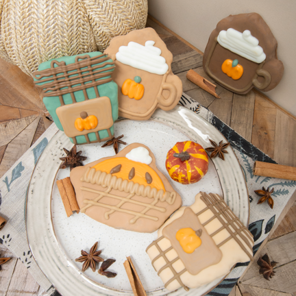 fall themed latte cookies for dogs