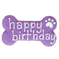 Purple Happy Birthday 6" Bone | Birthday